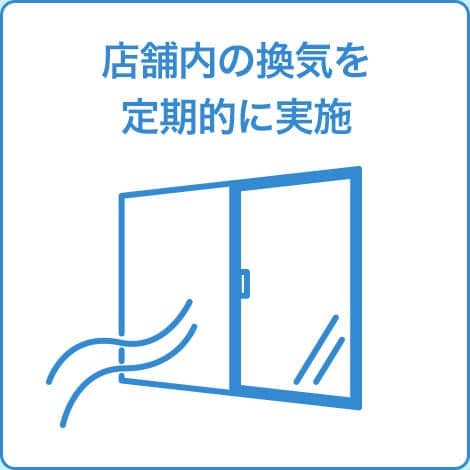 店舗内の換気を定期的に実施