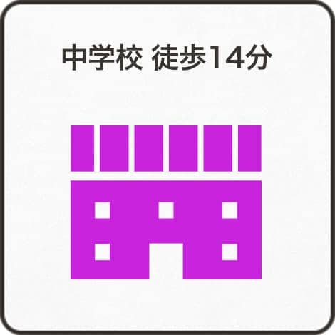 中学校 徒歩14分